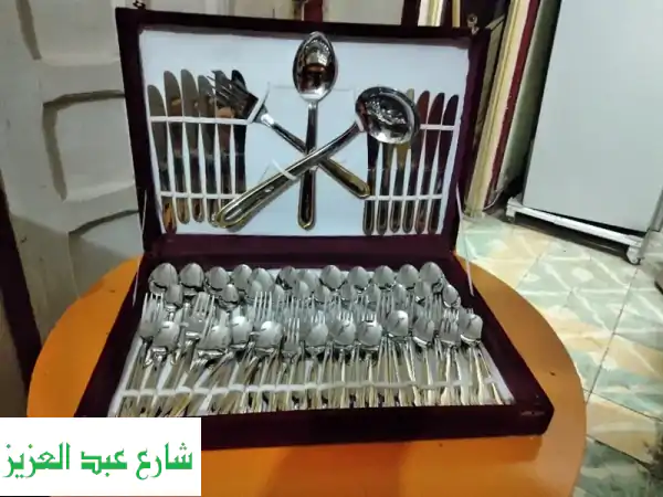 طقم معالق وشوك وسكاكين فاخر (75 قطعة) جديد بالكامل -...