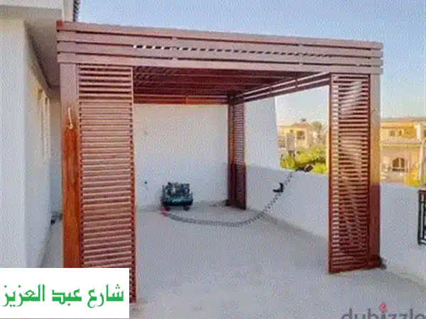 برجولات هاشم: خشب وحديد بأقل سعر في مصر! تصميمات عصرية، تركيب سريع وضمان فعال.