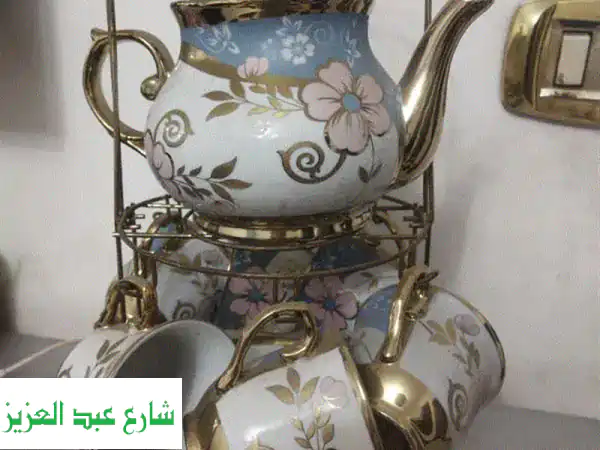طقم شاي 6 قطع بالحامل | رفاهية لحظاتك وأناقة...