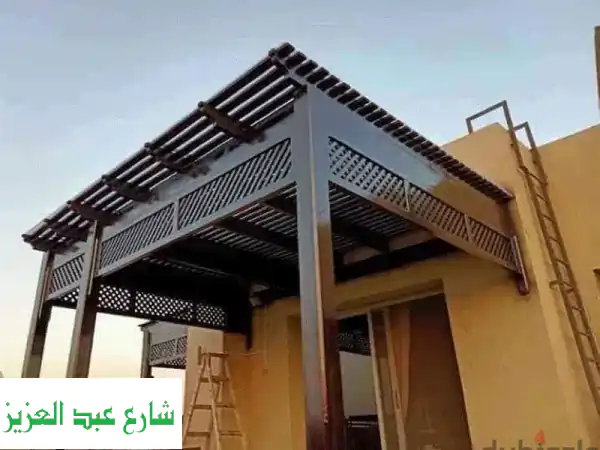 برجولات خشبية مودرن: خشب سويدي وبيتش باين لجمال يدوم لحديقتك