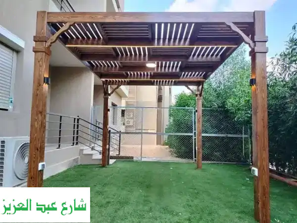 برجولات خشبية مودرن: خشب سويدي وبيتش باين لجمال...