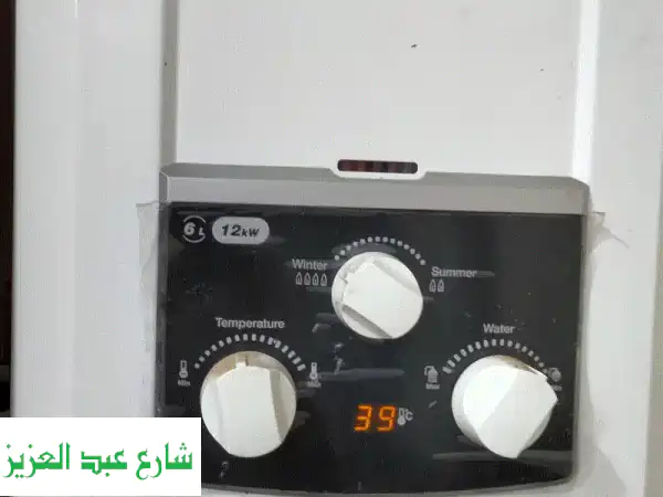 سخان غاز زانوسي 6 لتر أبيض ديجيتال: بدون مدخنة،...