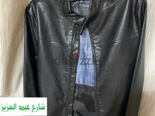 جاكيت جلد ماسيمو دوتي جديد 💎 مقاس لارج L | أناقة...