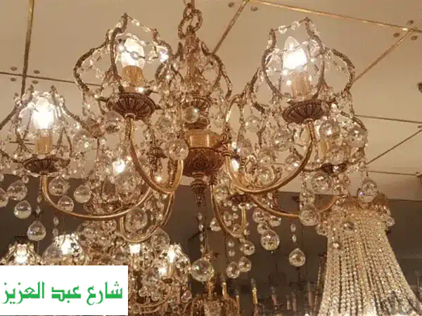 🌟 فرصة ذهبية: 3 نجف كريستال عصفور أصلي و 2 ابليك مودرن جديد بالكرتونة - توفير ضخم!