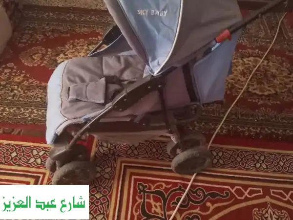 فرصة ذهبية: طقم عربة أطفال وكرسي سيارة بحالة ممتازة...