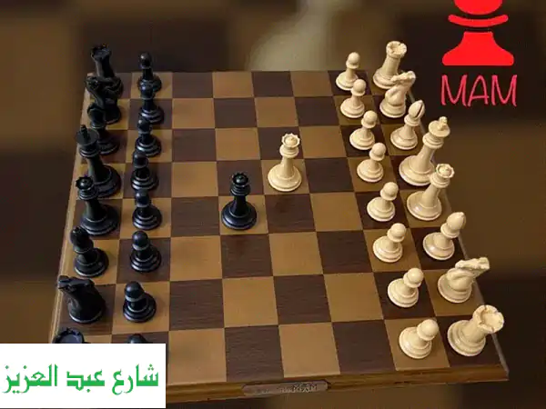 شطرنج فاخر من MAM: قطع بوزن رباعي ولوح خشبي يدوي | لعشاق الفخامة والضخامة - تجربة ملكية لا تُضاهى!