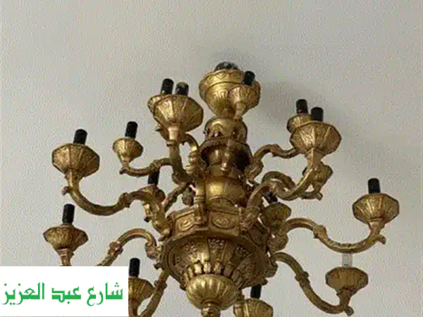 نجفة عصفور نحاس ذهبي أصلي 12 لمبة E14 | إضاءة فخمة تليق بمنزلك