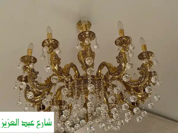 نجفة عصفور نحاس ذهبي أصلي 12 لمبة E14 | إضاءة فخمة...