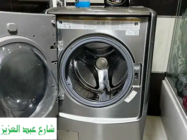 فرصة لا تعوض! غسالة ومجفف LG 21 كجم بالبخار – حالة ممتازة، كأنها جديدة!
