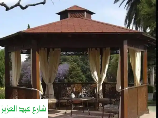 برجولات خشب سويدي فلندي فاخرة | جودة استثنائية، أناقة طبيعية لمساحتك الخارجية.