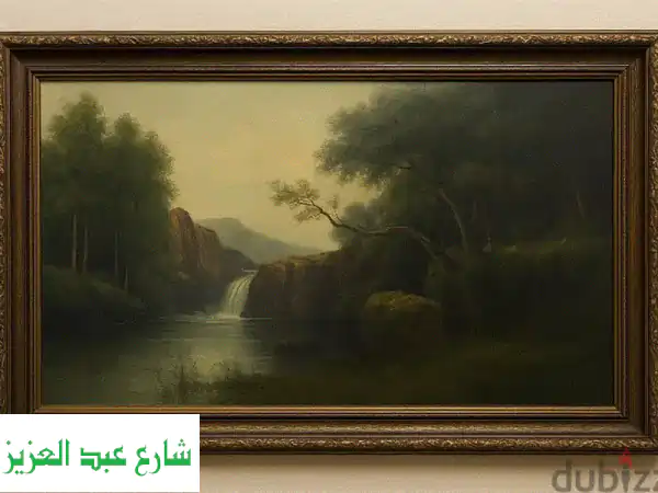 تحفة فنية: تابلوه حائط رسم زيتي يدوي فاخر 🎨 | برواز...