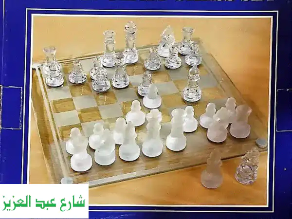 لوحة شطرنج كريستال فاخرة 40x40 سم - تصميم أنيق...