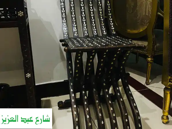 تحفة أنتيك: طقم أرابيسك عاجي أصيل من 1899 - 2 كرسي...