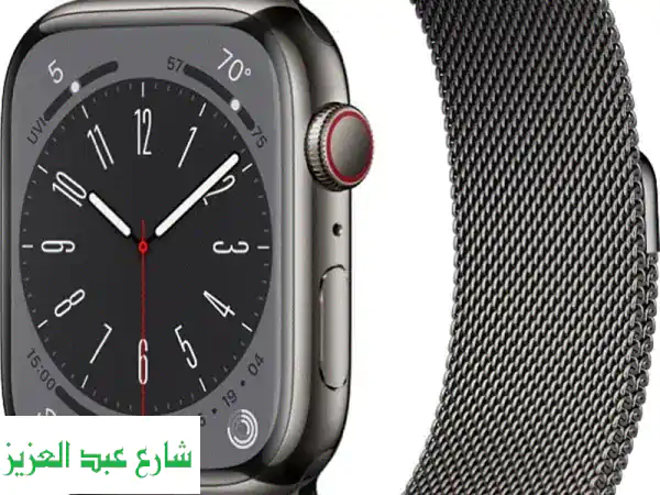 Apple Watch Series 8 (ستانلس ستيل رمادي - بحالة ممتازة) - سعر لا يُفوّت!