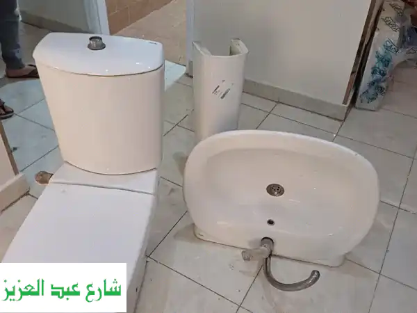 طقم حمام جرافينا فاخر - كالجديد! 🛁  (حوض + عامود + قاعدة...