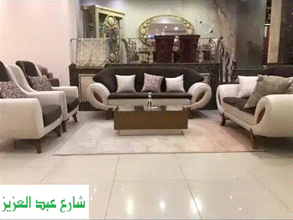 صالون خشب زان فاخر - لم يُستعمل أبدًا! (٢ كنبة + ٢ كرسي...