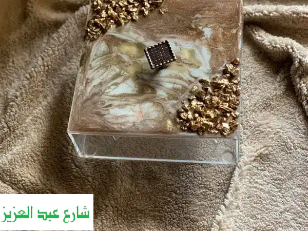 صواني يدوية فاخرة من ريزن، خشب وأكريليك -  قطع...