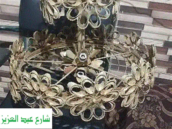 نجفة نحاس أصلي فاخرة مع كريستال شفاف - قطعة فنية...