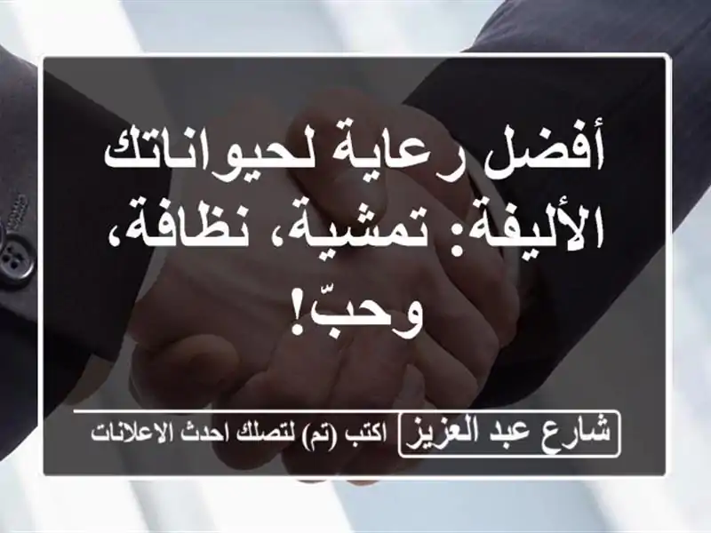أفضل رعاية لحيواناتك الأليفة: تمشية، نظافة، وحبّ!