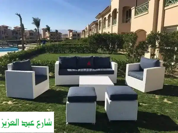 طقم رتان فاخر VIP في الإسكندرية -  راحة وأناقة لحديقتك!