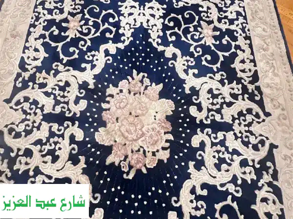 سجادة تركية فخمة 120x180 سم - كحلي وأوف وايت -  عرض خاص!