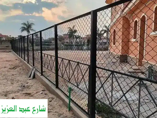 اسوار سلك اخضر لحمايه الحدائق عمود ونهتز
