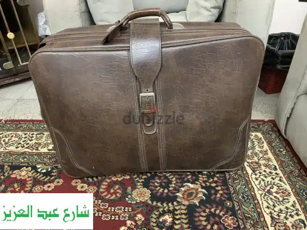 شنطة سفر جلدية بنية فاخرة - سعة كبيرة! (خصم خاص!)