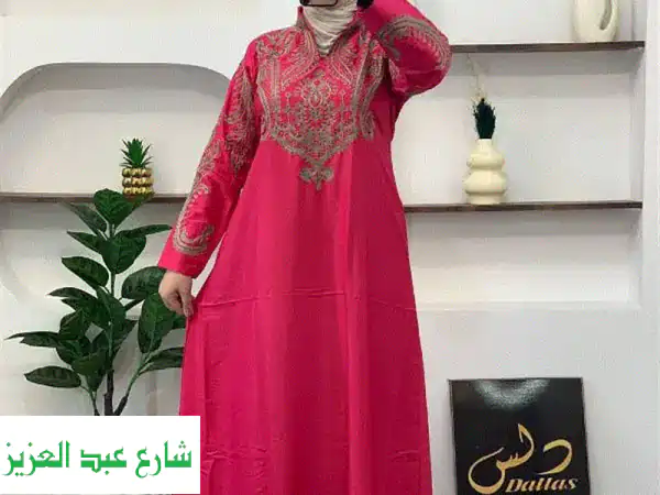 فستان كتان فاخر يناسب جميع المقاسات (٦٠-١٢٠ كيلو) -...