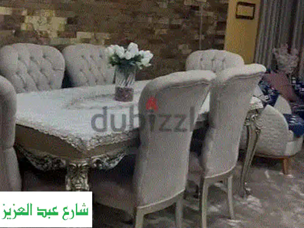 سفرة سفرة فاخرة بـ 6 كراسي - أنيقة وعملية لمنزلك!