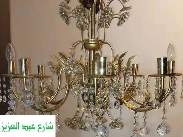 ✨ نجفة كريستال Vintage فخمة: عصفور أبداع 8 شموع ✨