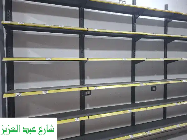 ارفف حديدية مستعملة - حالة ممتازة - مثالية لسوبرماركتك!