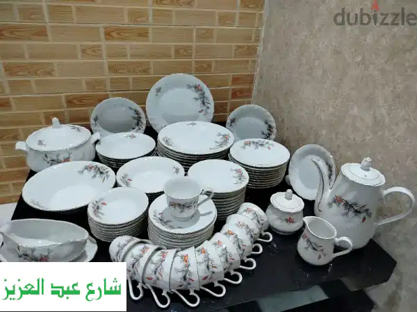 فرصة ذهبية! طقم أطباق ياباني فاخر (84 قطعة) - جديد بكرتونه الأصلي!