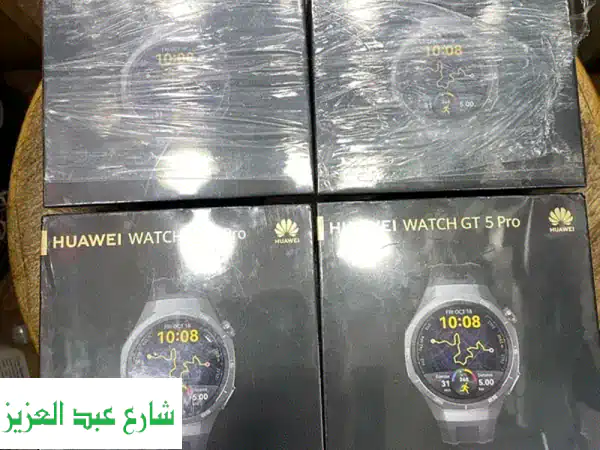 ساعة هواوي GT 5 Pro الرياضية السوداء - جديدة كلياً...