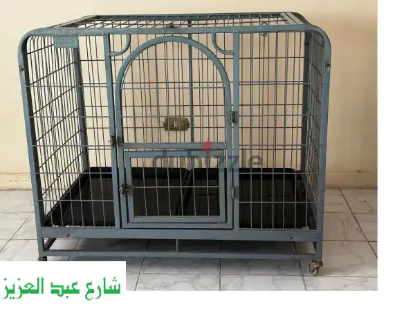 قفص كلاب فاخر مستورد - مساحة رحبة وآمنة لكلبك الكبير (مستخدم شهر واحد!)