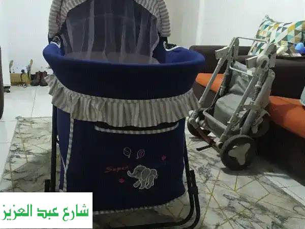 سرير أطفال معدن متين وآمن - هدية لعبة متحركة مجاناً!