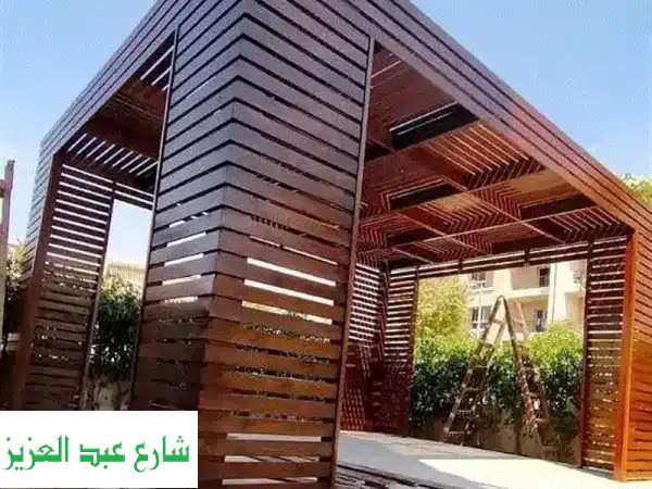 برجولات خشب وحديد أنيقة وعصرية | أسعار لا تُقاوم...