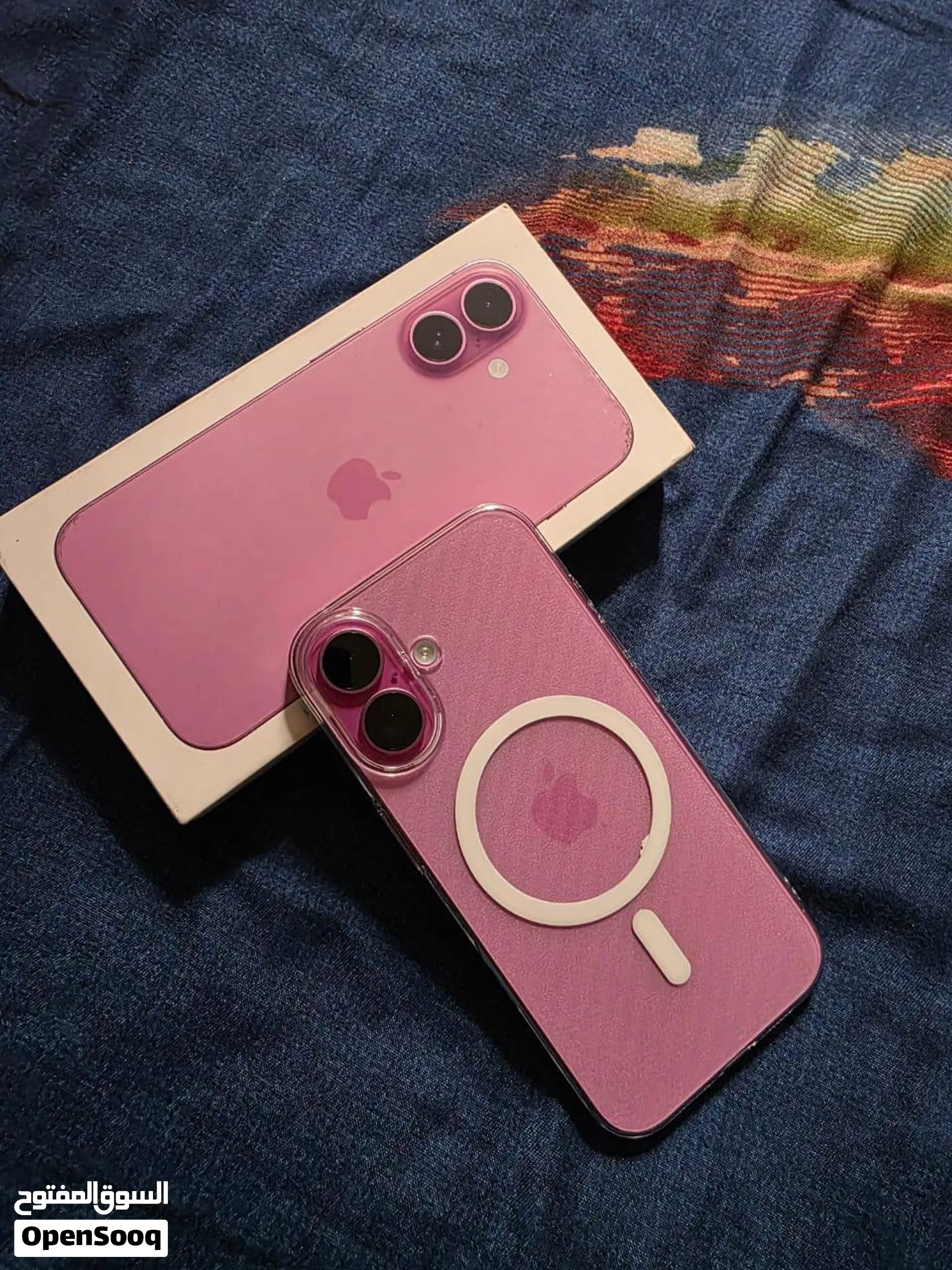 Iphone16 بحاله جيده بطاريه 91%مساحه 128 معاه العلبه وواصله الاصليه وكذا جراب