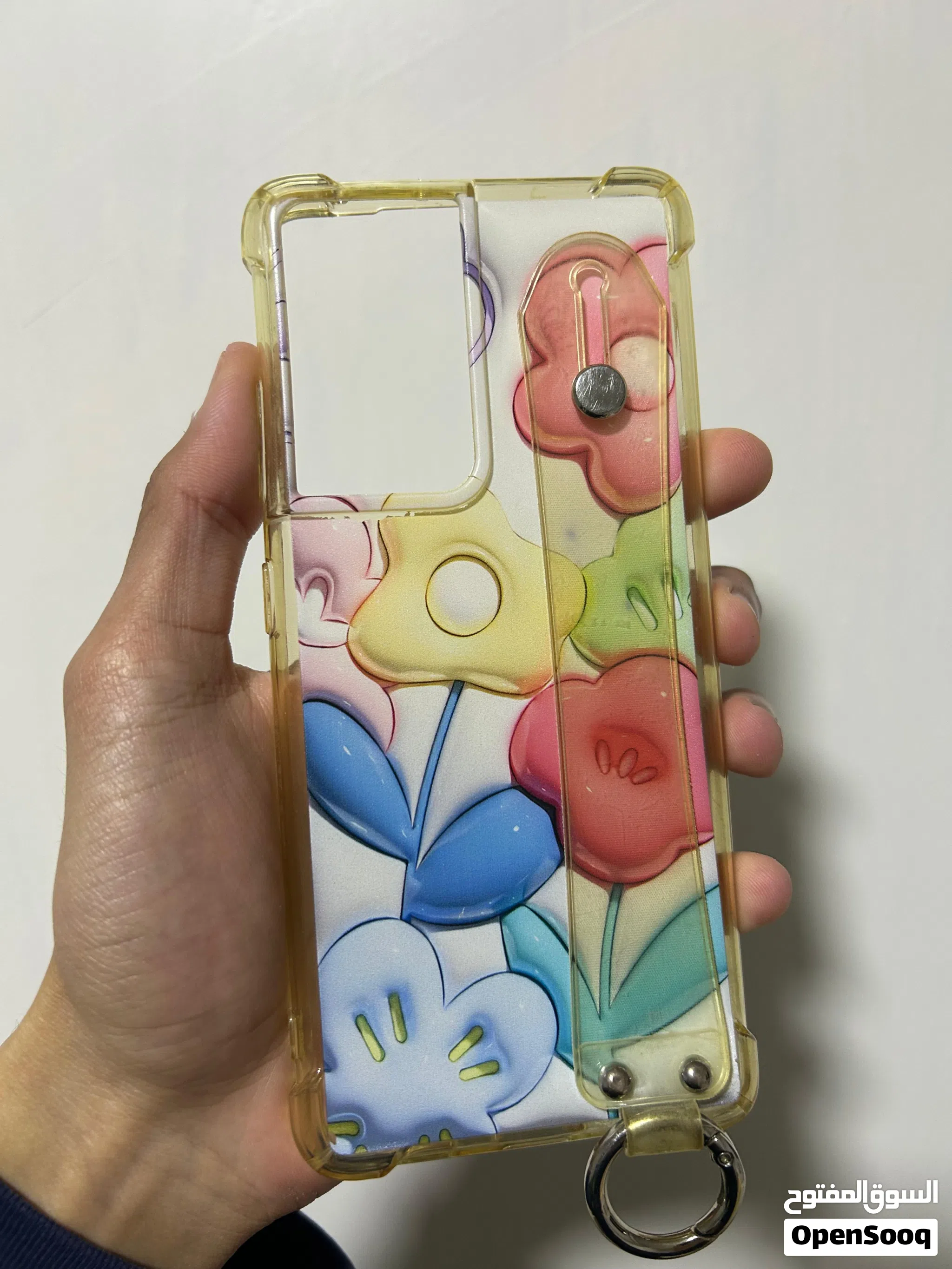 جراب Samsung Note 20 Ultra برسمة ورد وحزام لليد