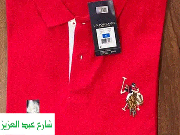 تيشيرت بولو رجالي ألماني أصلي 🇩🇪 | أحمر وأسود أنيق | مقاس 3XL جديد