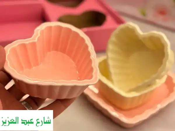 طقم بورسلان حراري فاخر (قلب) للتقديم والضيافة اليومية...