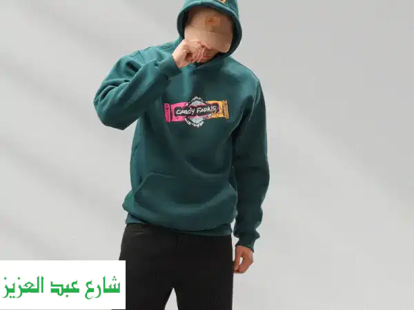 هودي رجالي فاخر Deep Teal بتصميم 'Candy Fabric' المميز –...