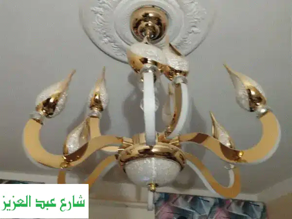 النجفة الذهبية الفاخرة بالشرقية | 4 إضاءات LED...