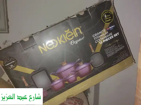 وداعاً لمتاعب الطهي: طقم حلل جرانيت Neoklein الأسود 14 قطعة لطهي صحي وممتع!