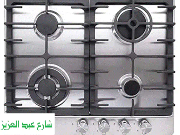 مسطح غاز 5 شعلة زجاج أسود 60x90: أناقة وأداء لا مثيل له لمطبخك العصري