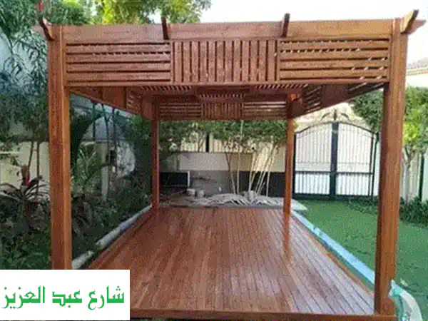 برجولات خشب سويدي فنلندي هرمية: تصميمات فريدة ودهانات استر فاخرة | 01029686001