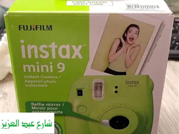 لحظات لا تُنسى! كاميرا فوجي فيلم انستاكس ميني 9 خضراء كالجديدة + كامل ملحقاتها
