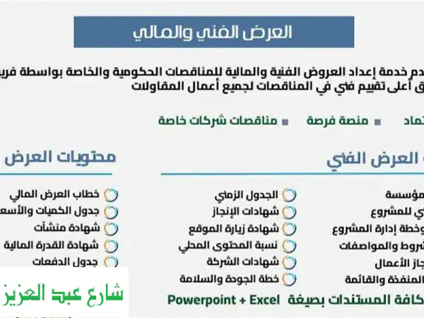 تميز وفوز مؤكد: إعداد عروض فنية ومالية...