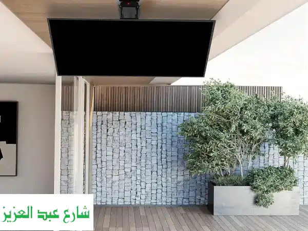تلفزيونك يختفي بلمسة! 🚀 حامل شاشة سقف موتور قابل...