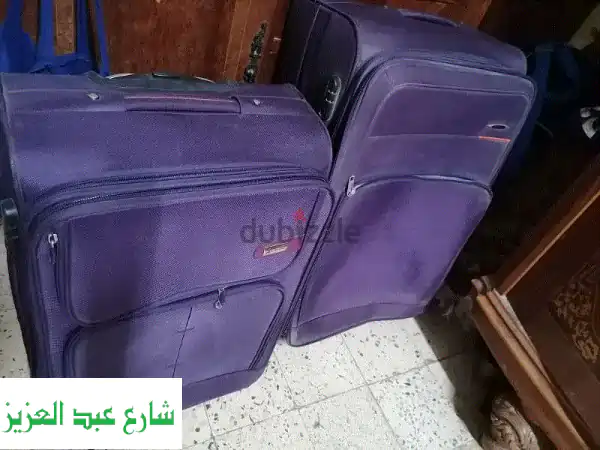 شنطتين سفر حجم كبير ومتوسط استعمال مرة