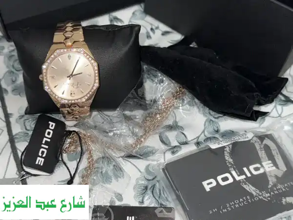 Police woman montaria watch with the necklace (set)